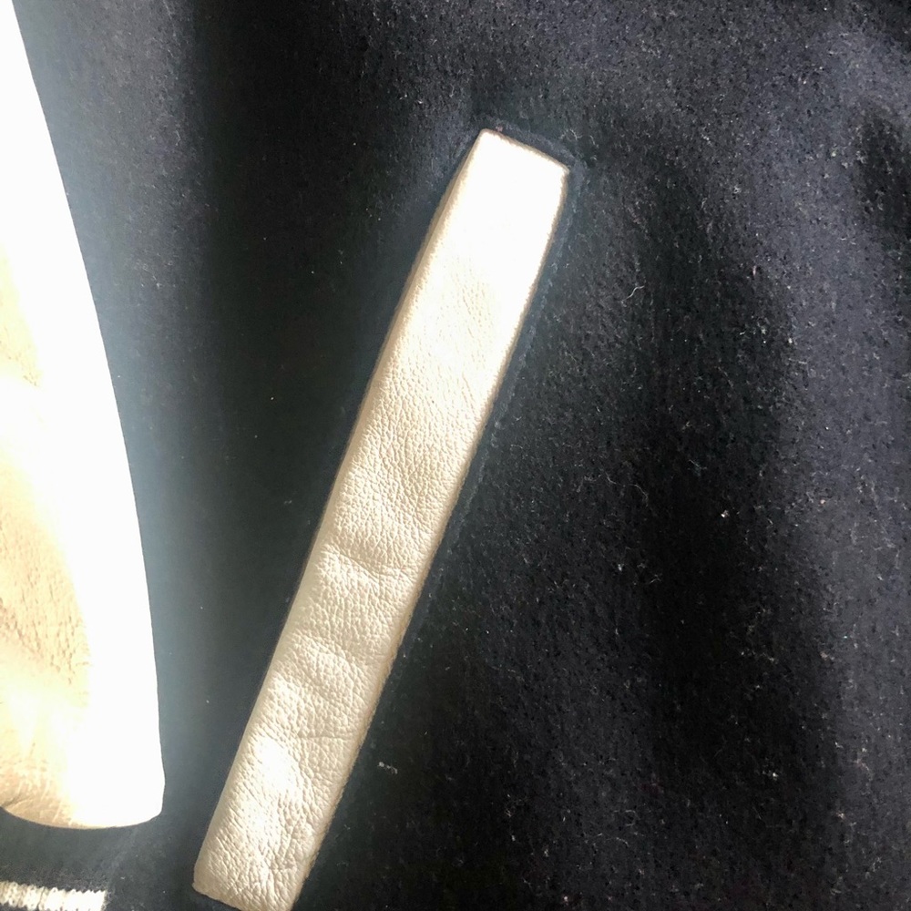 Leather U.S.A. Navy/White Jacket - Size M (EUC) - Picture 2 of 16